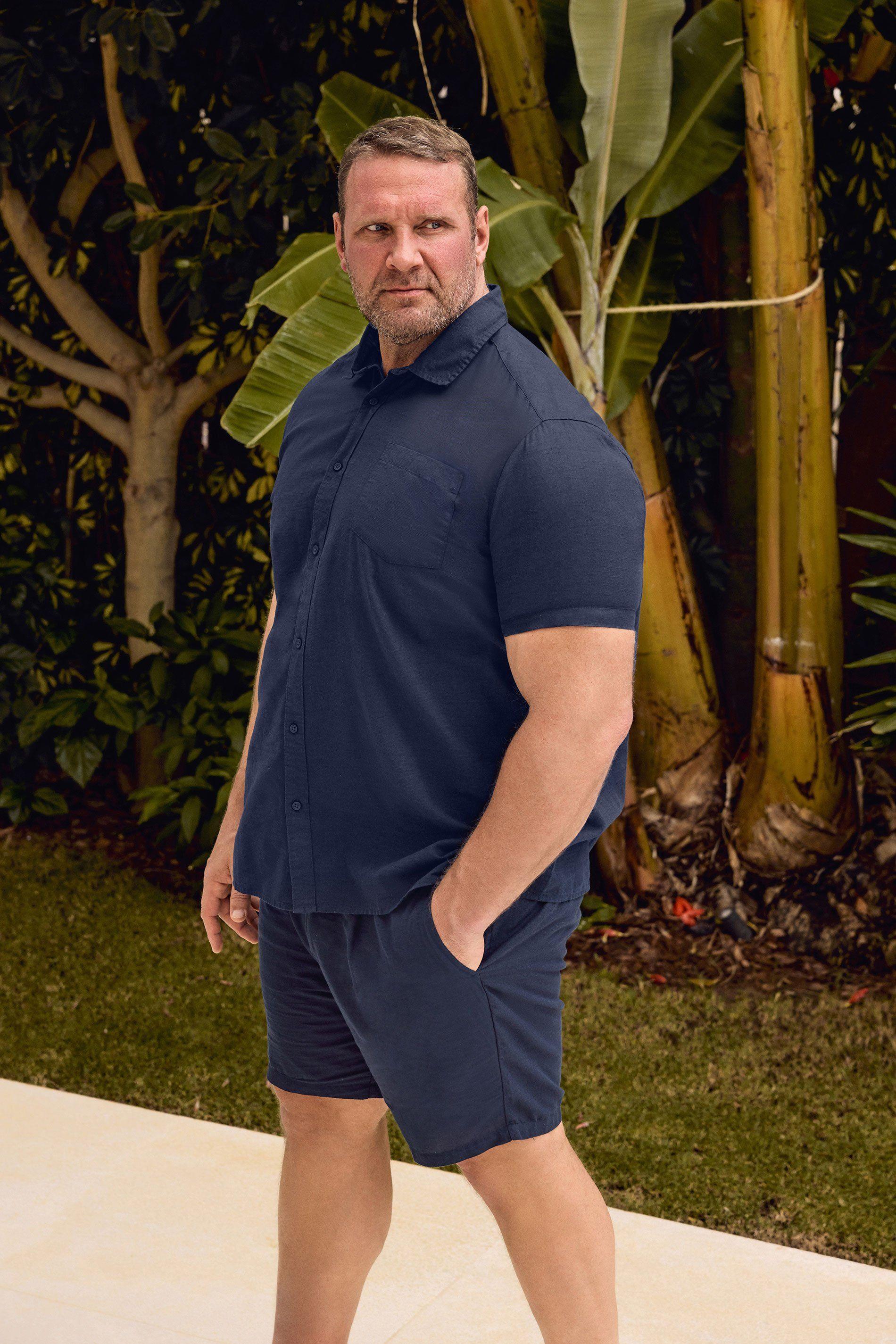 Elasticated Linen Shorts by BADRHINO
