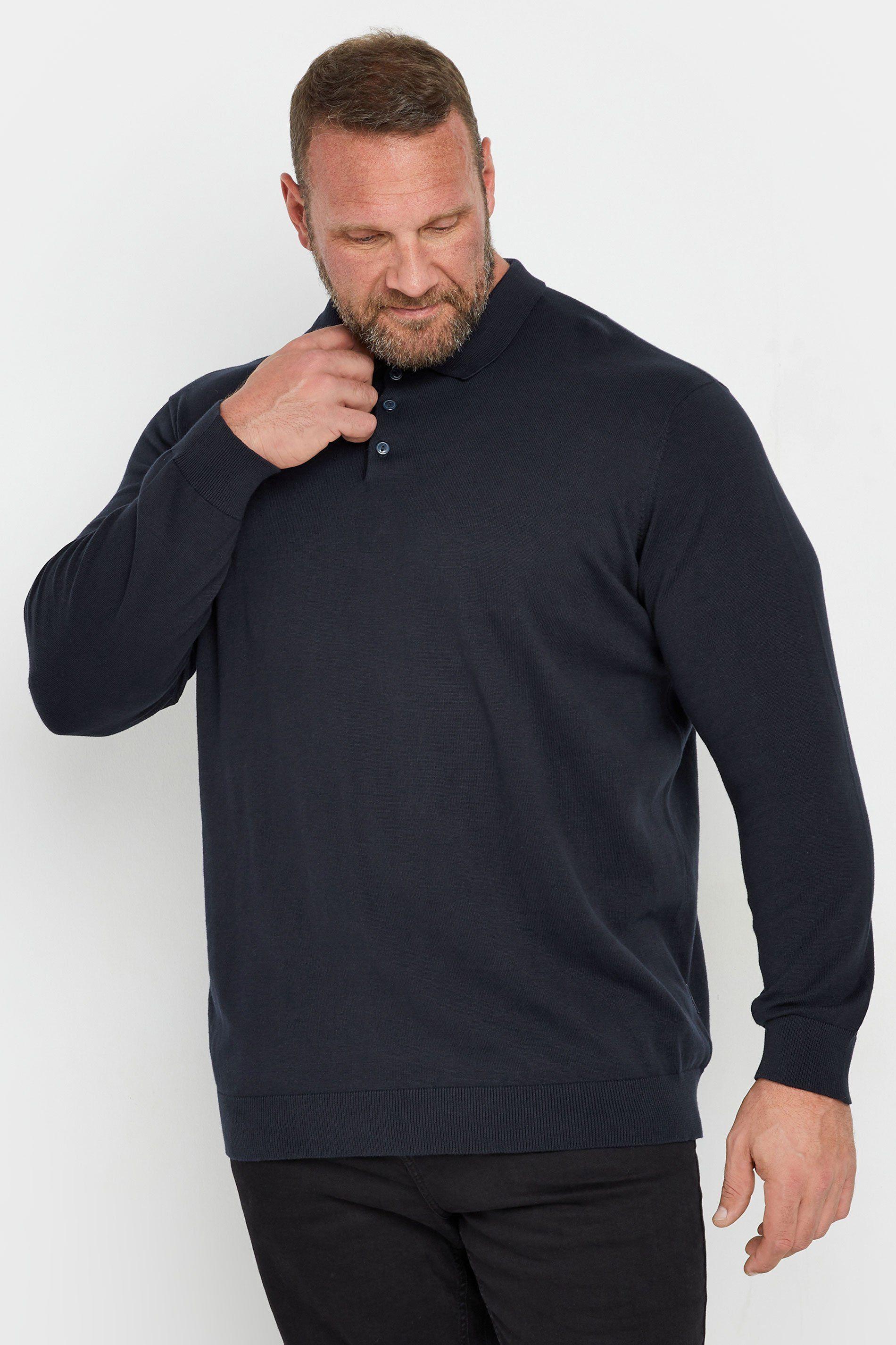Knitted Long Sleeve Polo Shirt by BADRHINO