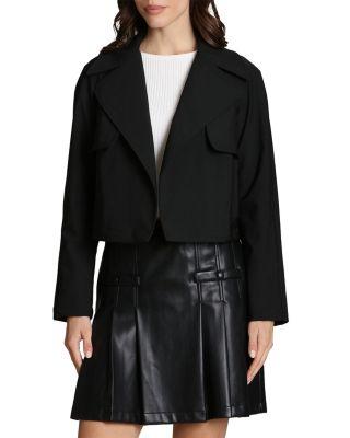 Cool Tech Nylon Open Front Cropped Trench Coat by BAGATELLE