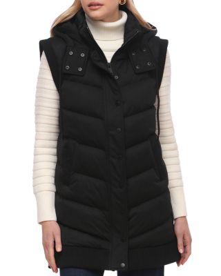 Long Hooded Puffer Vest by BAGATELLE