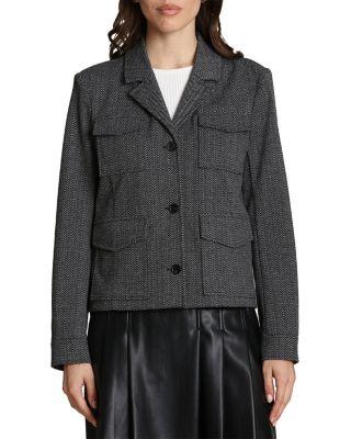 Notch Collar Knit Jacquard Jacket by BAGATELLE