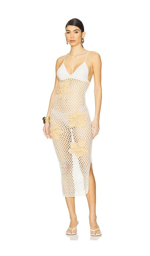 Bahia Maria Flora Midi Dress in Ivory by BAHIA MARIA