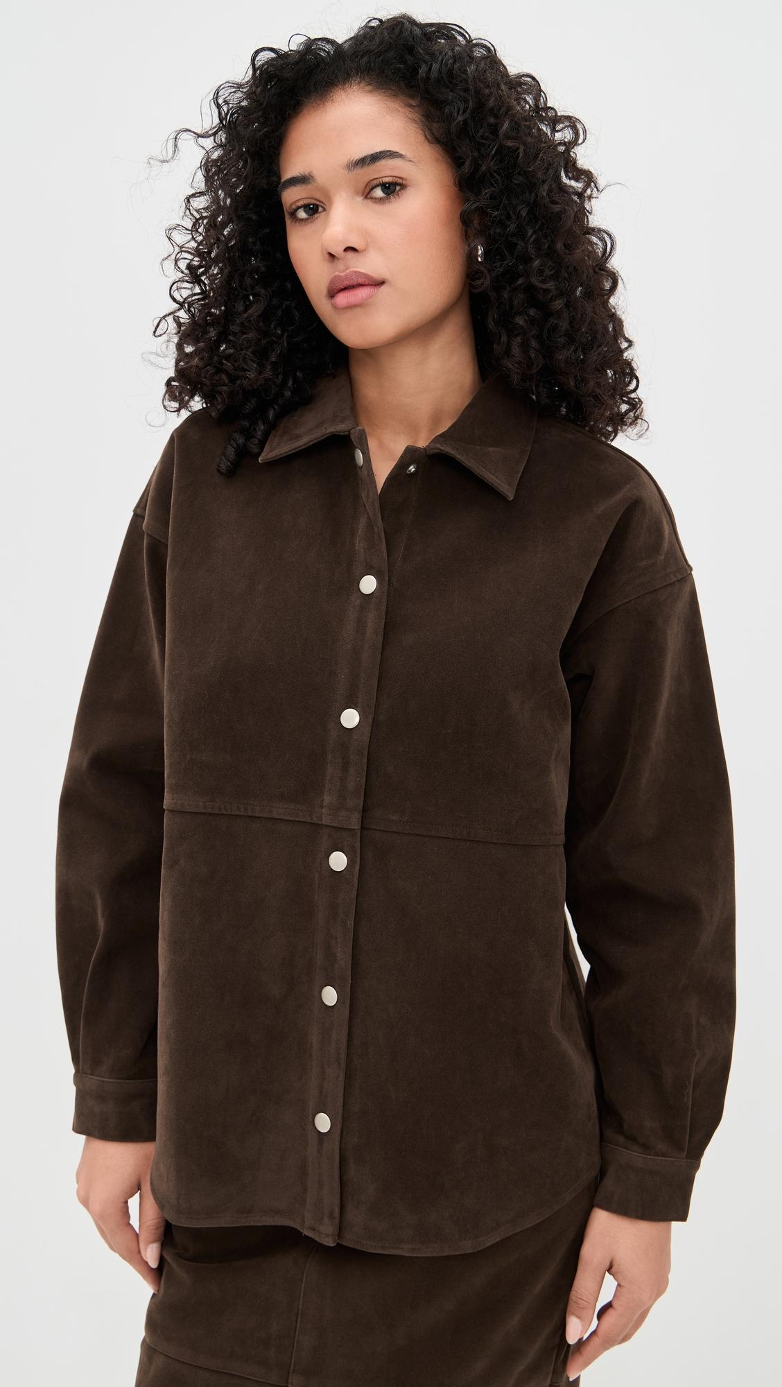 Chocolate Faux Suede Jacket by BAILEY ROSE