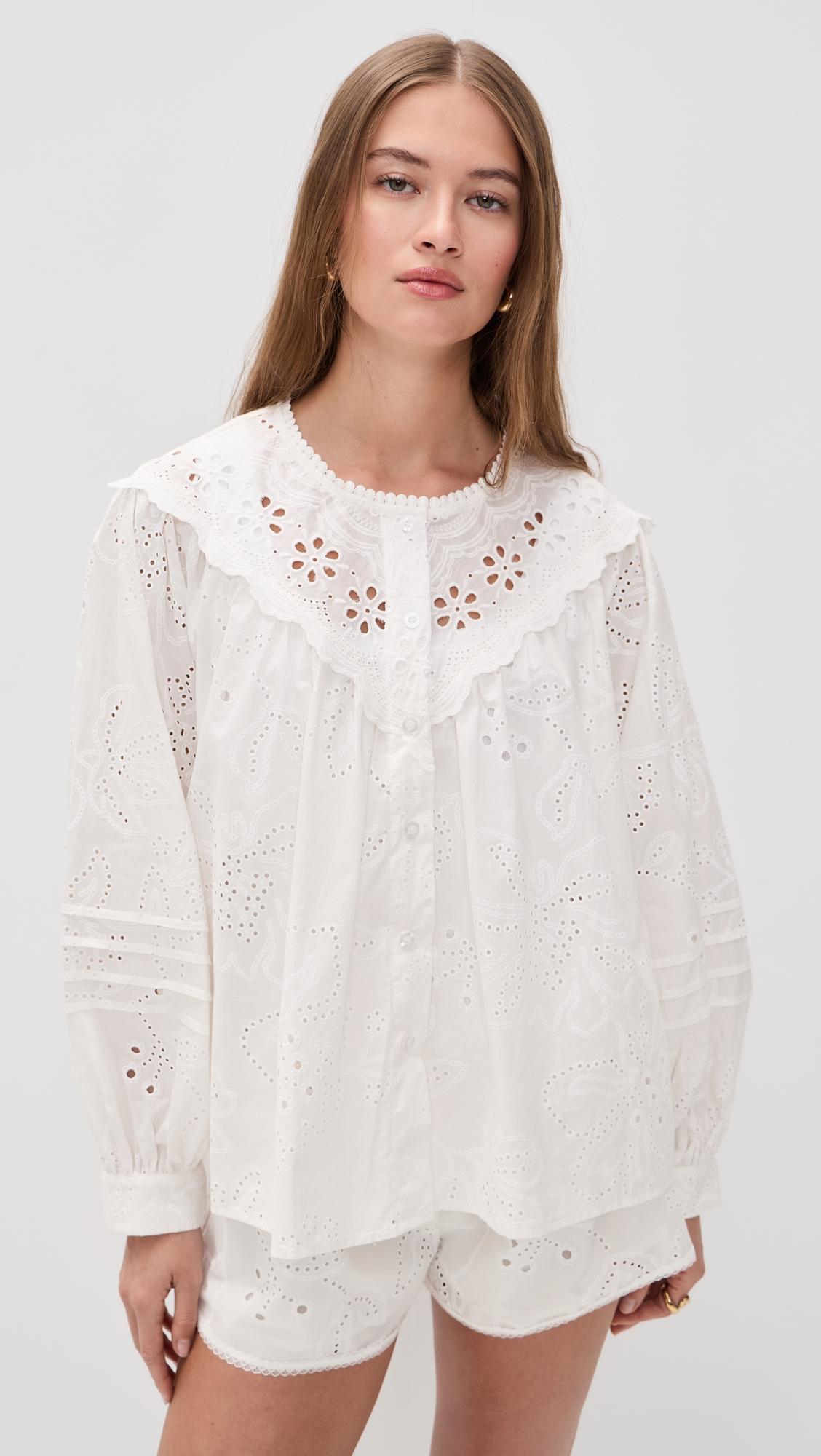 Eyelet Long Sleeve Blouse by BAILEY ROSE