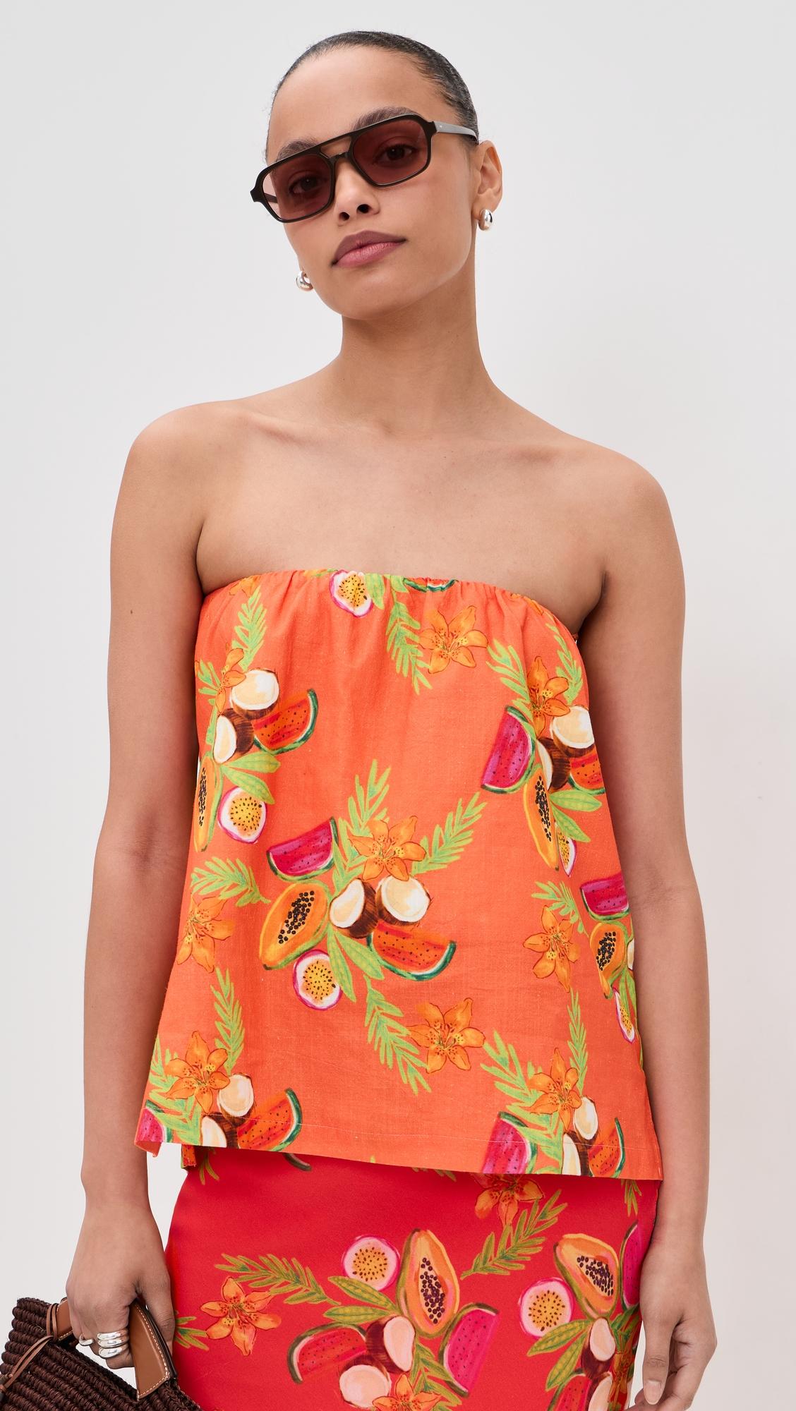 Papaya Strapless Top by BAILEY ROSE