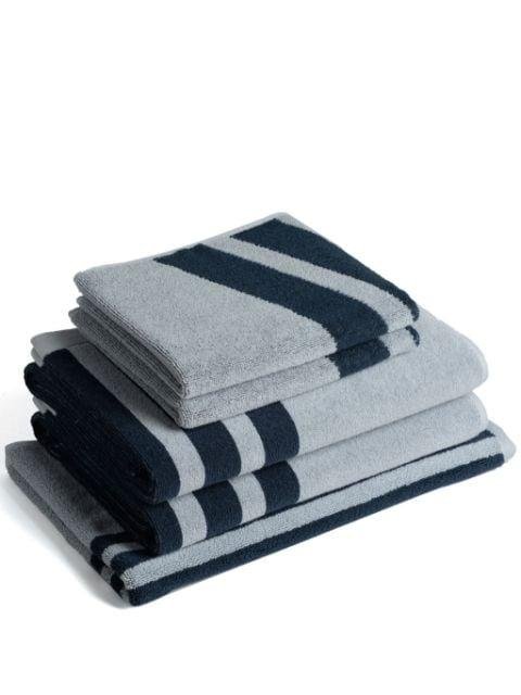 stripe-print organic cotton towel set by BAINA