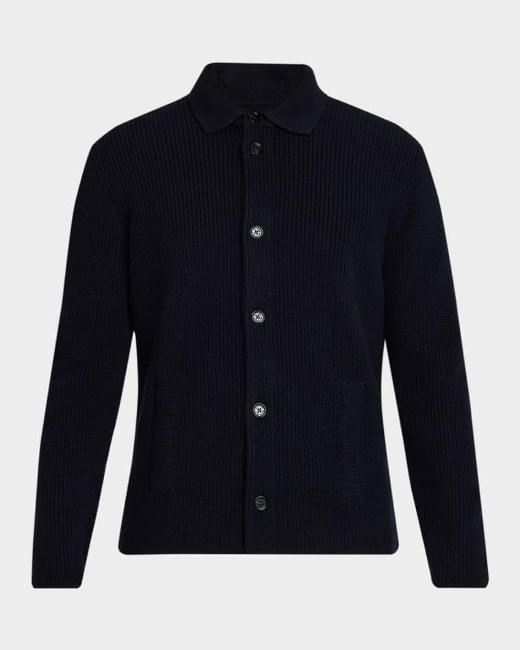 Men's Cashmere Rib Cardigan by BALDASSARI