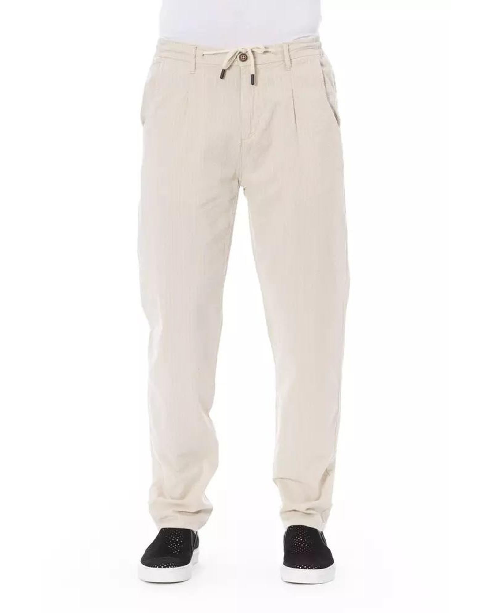 Linen Trousers Casual Style- Beige Pants by BALDININI TREND