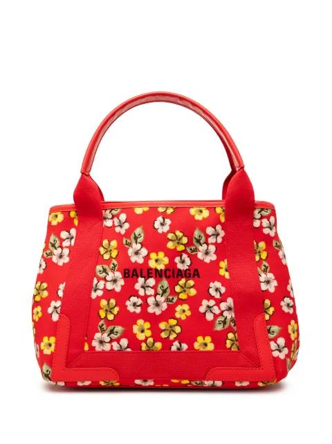 2000-2026 Canvas Floral Print Navy Cabas S tote bag by BALENCIAGA 