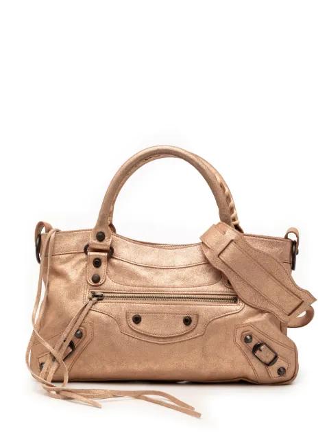 2001-2010 Metallic Craquele Suede Motocross Classic First satchel by BALENCIAGA 