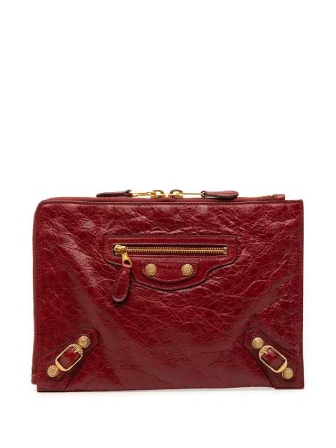 2015 Lambskin Motocross Giant 12 Zip Around Flat clutch bag by BALENCIAGA 