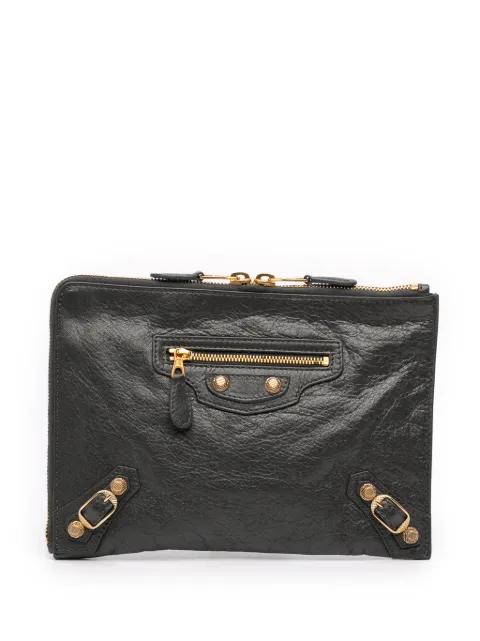 2015 Lambskin Motocross Giant 12 Zip Around Flat clutch bag by BALENCIAGA 