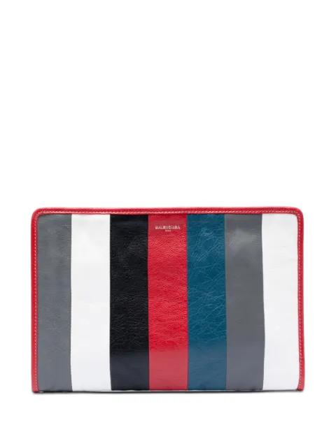 2017 Lambskin Striped Bazar clutch bag by BALENCIAGA 