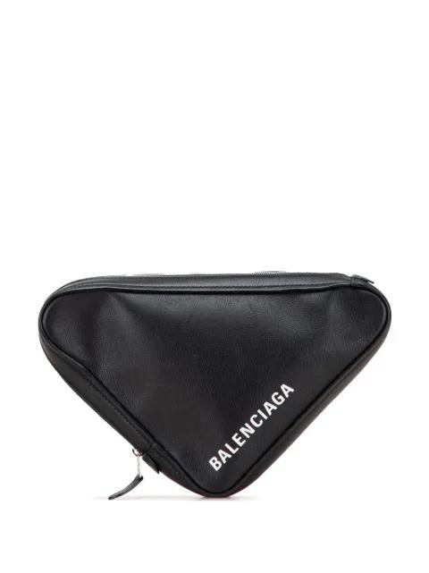 2017 Medium Leather Triangle clutch bag by BALENCIAGA 