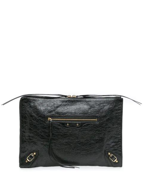 2018 Lambskin Motocross Classic Zip Around Flat clutch bag by BALENCIAGA 