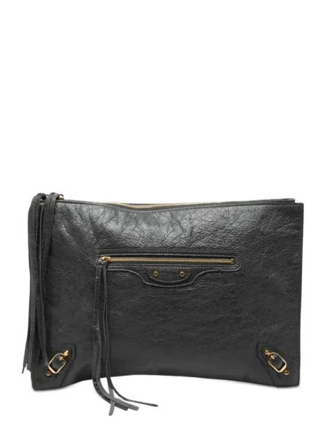 2018 Lambskin Motocross Classic Zip Around Flat clutch bag by BALENCIAGA 