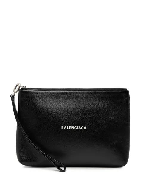2020 Leather Logo Cash Pouch clutch bag by BALENCIAGA 