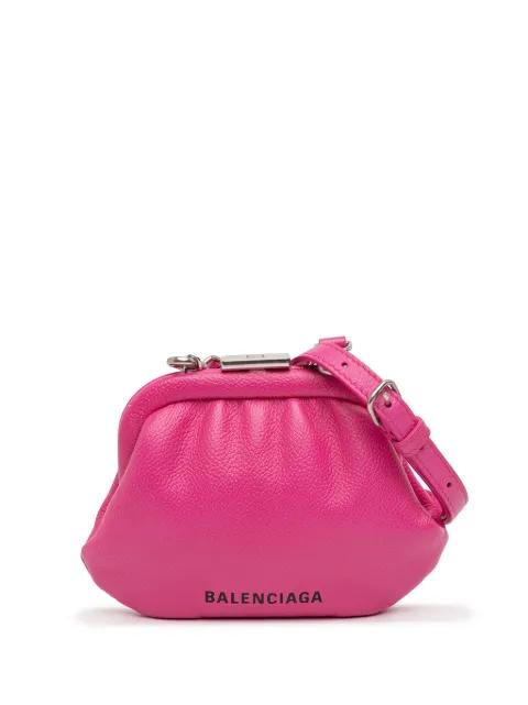 2020 Mini Grained Calfskin Cloud Coin Purse On Strap crossbody bag by BALENCIAGA 
