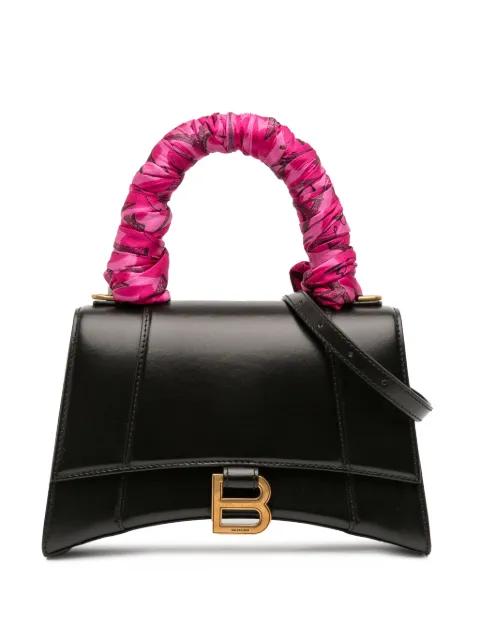 2020 Small Shiny Box Calfskin Hourglass Top Handle Bag satchel by BALENCIAGA 
