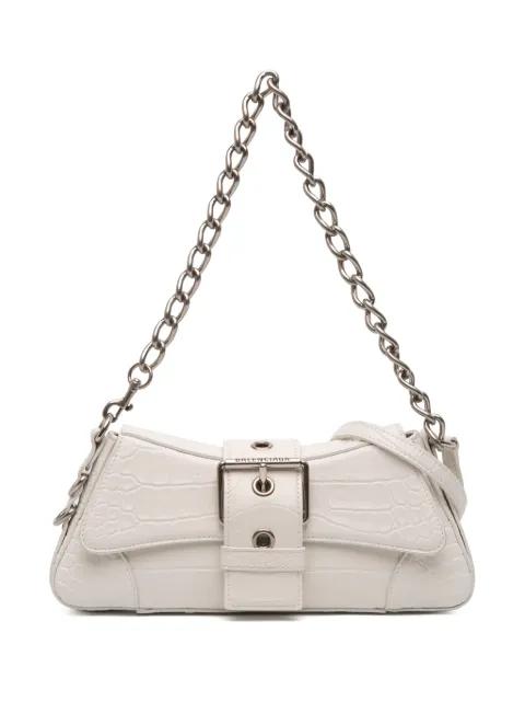 2022 Small Croc Embossed Leather Lindsay satchel by BALENCIAGA 