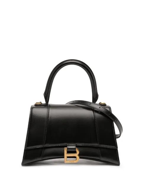 2022 Small Shiny Box Calfskin Hourglass Top Handle Bag satchel by BALENCIAGA 