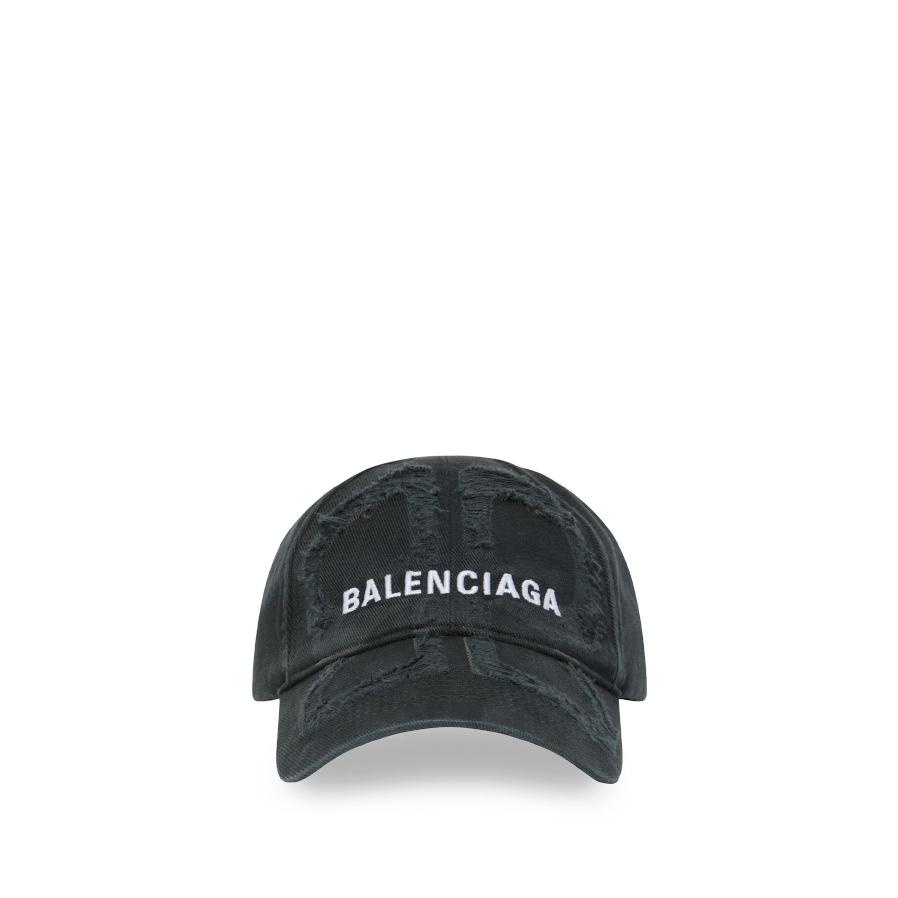 BALENCIAGA - Men's BB Laser Destroyed Cap - (Black) by BALENCIAGA