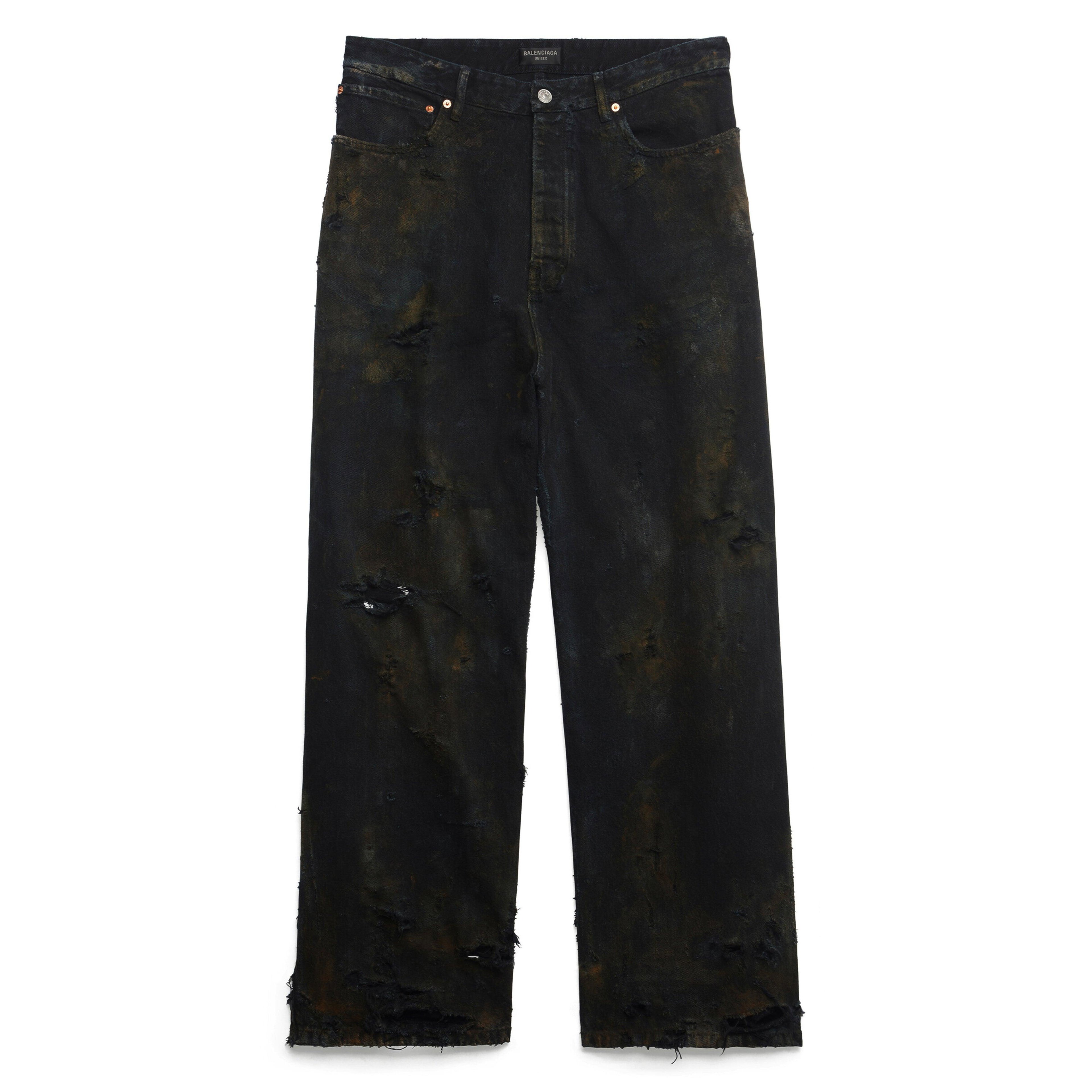 BALENCIAGA - Men's Super Destroyed Baggy Pants - (Black) by BALENCIAGA