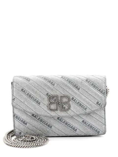 BB Chain Wallet Quilted Embroidered Glitter crossbody bag by BALENCIAGA 