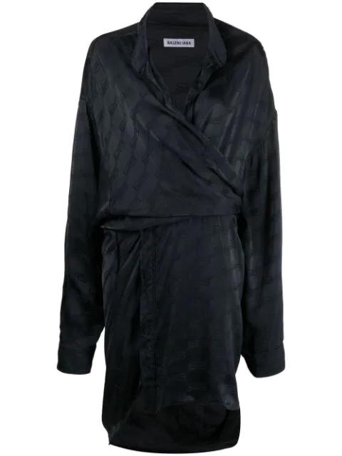 BB Monogram wrap dress by BALENCIAGA