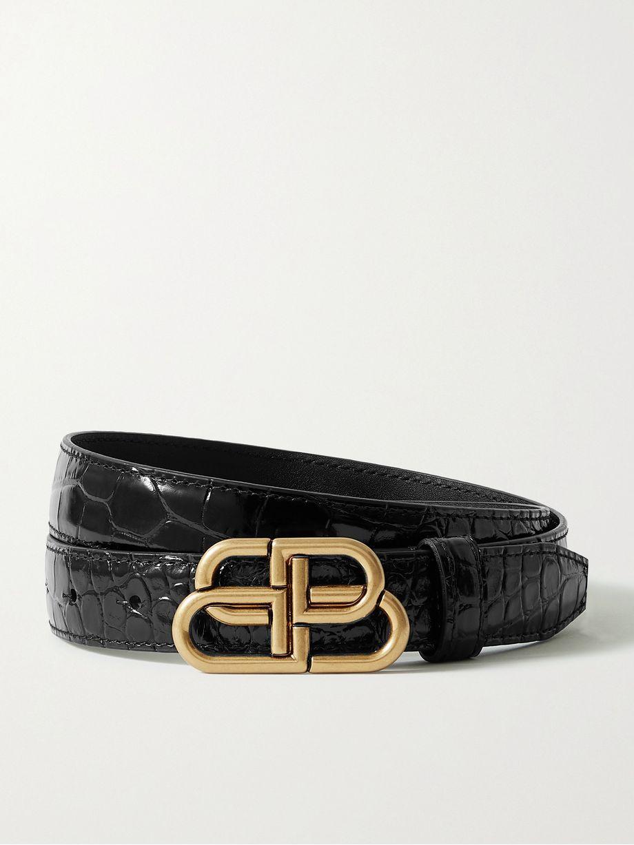 BB croc-effect leather waist belt by BALENCIAGA
