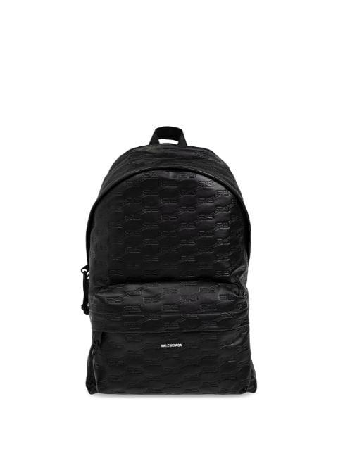 BB logo-embossed leather backpack by BALENCIAGA