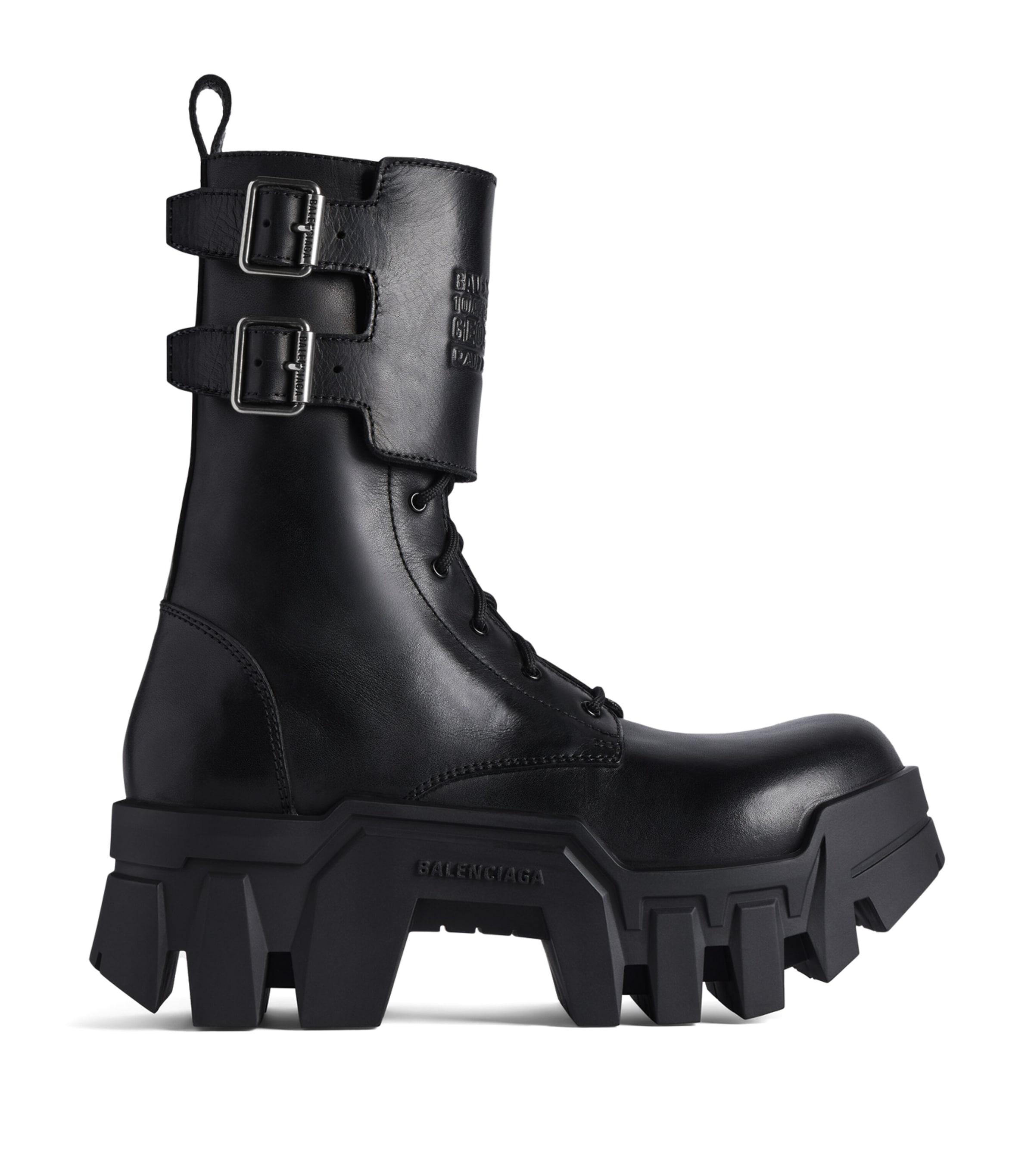 Balenciaga Bullskin Bulldozer Combat Boots by BALENCIAGA