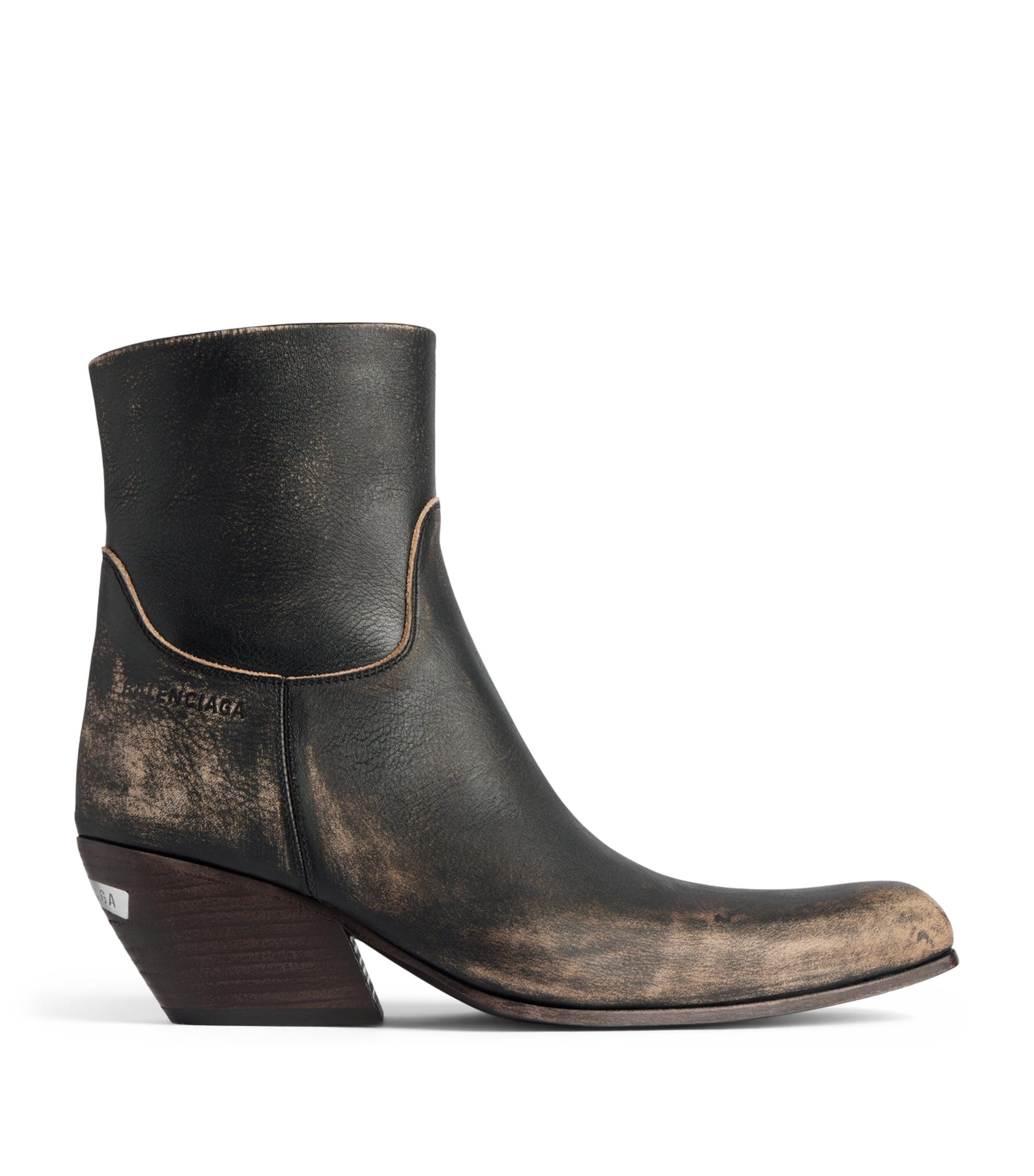 Balenciaga Bullskin Worn-Out Memphis Ankle Boots 55 by BALENCIAGA