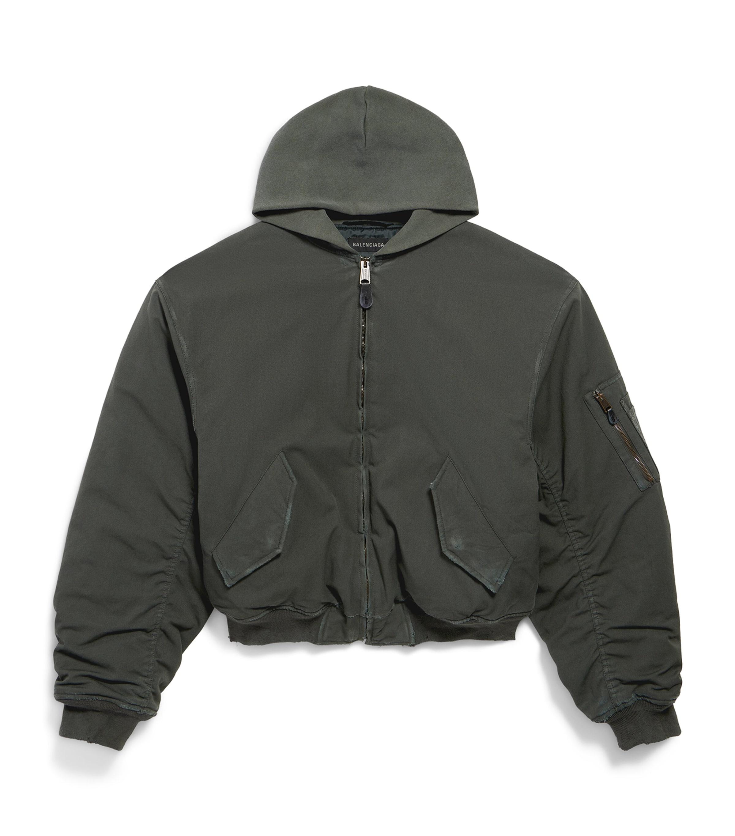Balenciaga Cotton-Blend Hooded Bomber Jacket by BALENCIAGA