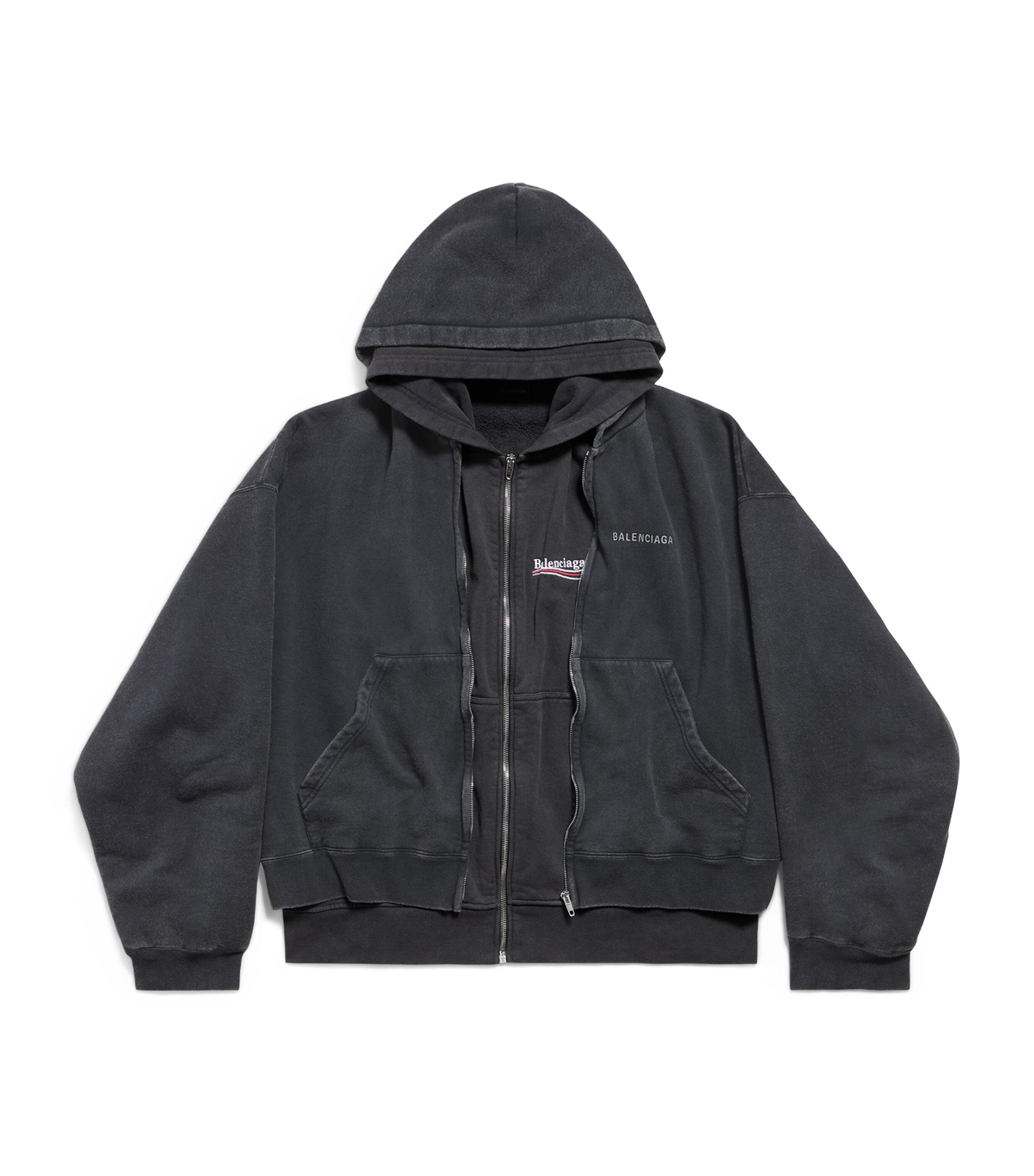 Balenciaga Cotton Layered Logo Hoodie by BALENCIAGA