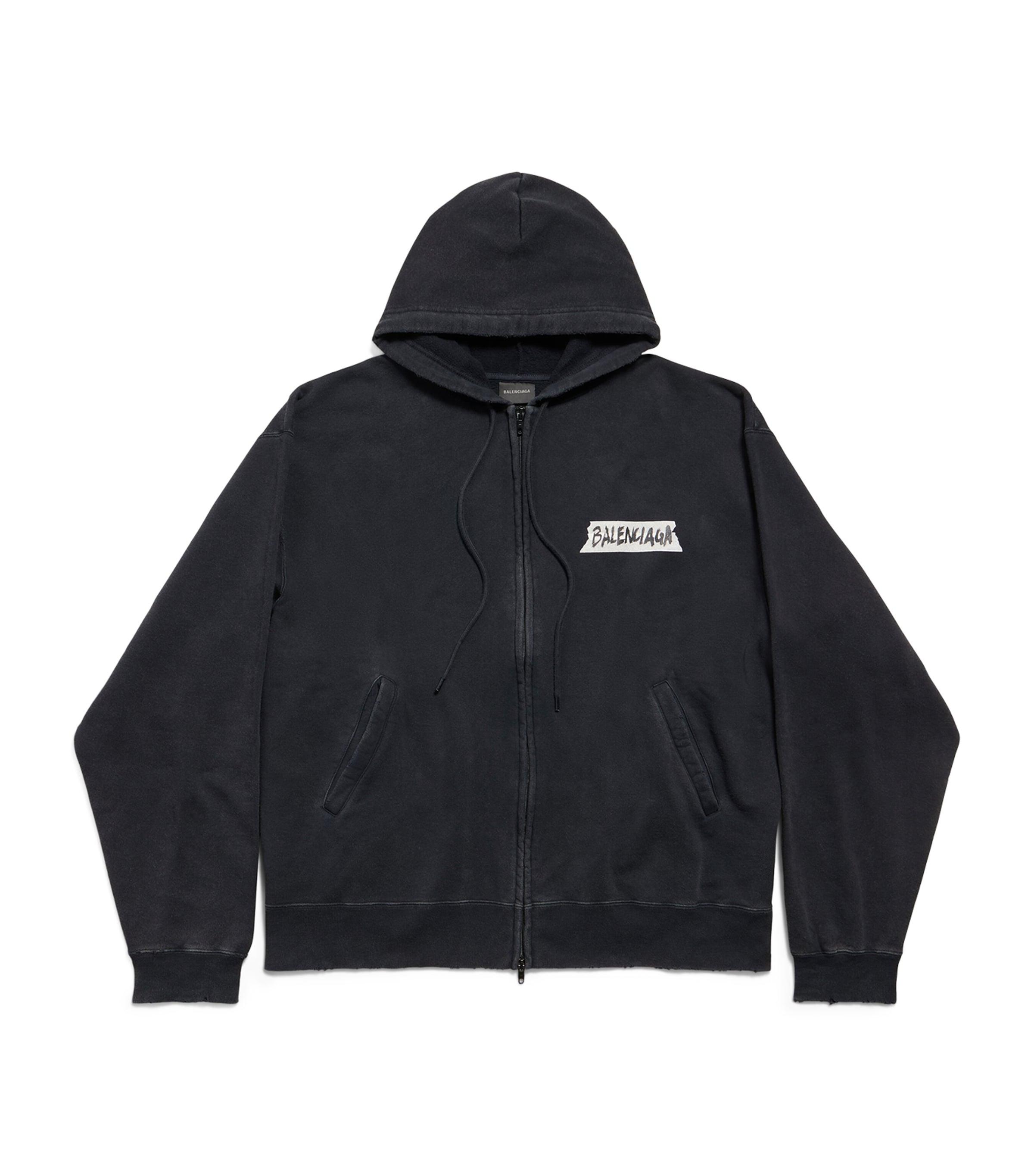 Balenciaga Cotton Masking Tape Logo Hoodie by BALENCIAGA