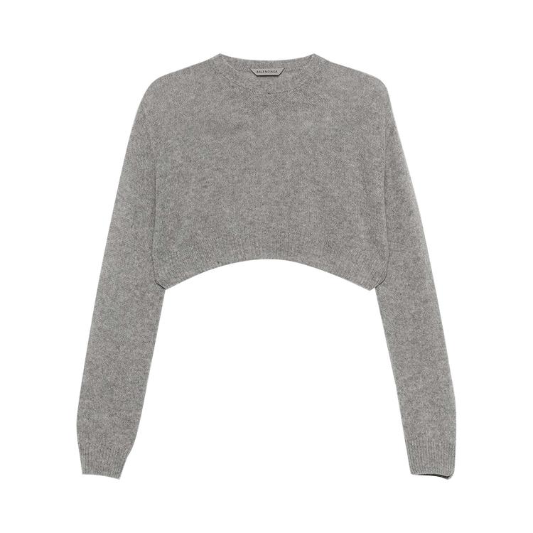Balenciaga Cropped Crewneck 'Heather Grey' by BALENCIAGA