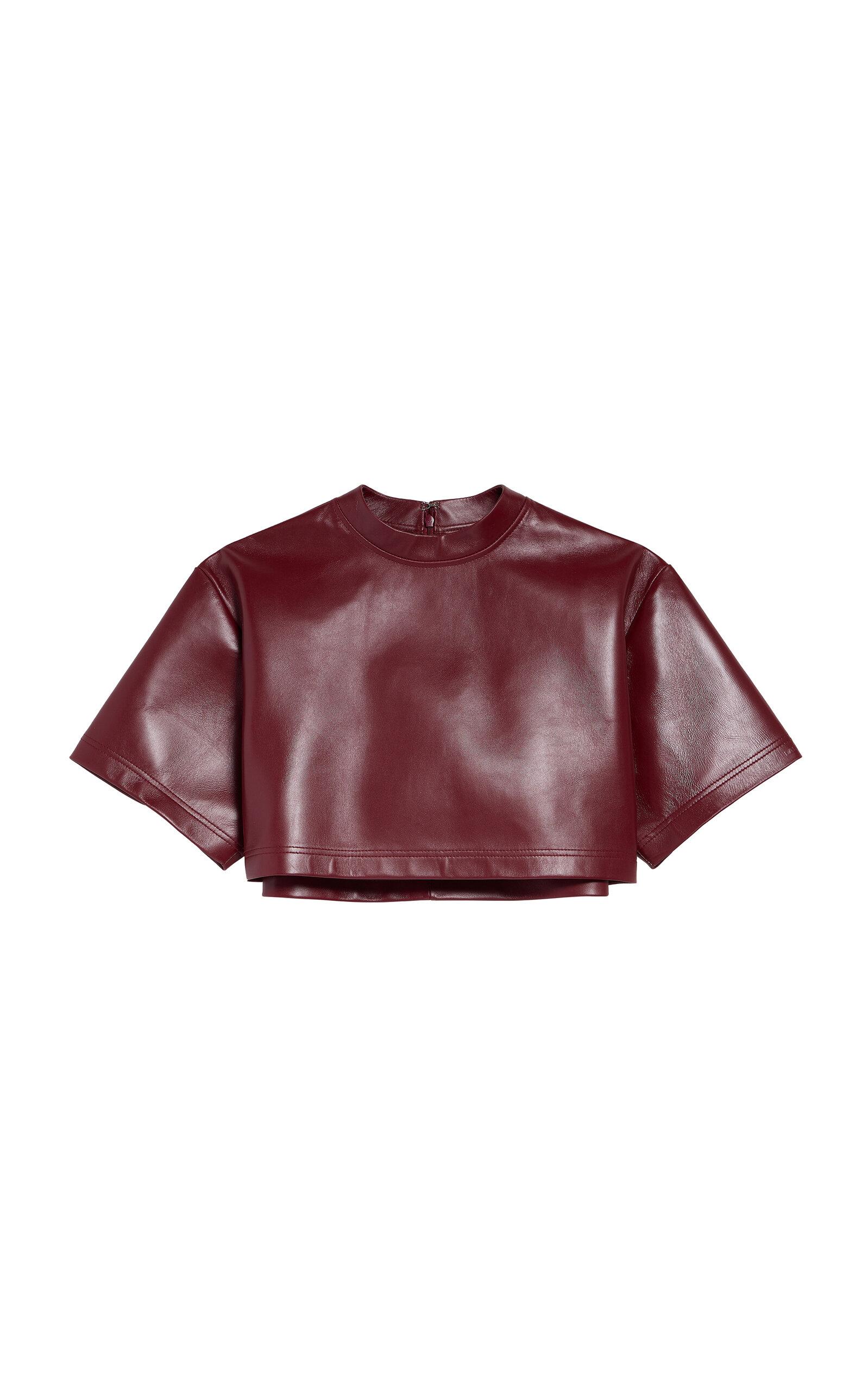 Balenciaga Cropped Leather T-Shirt - Moda Operandi by BALENCIAGA