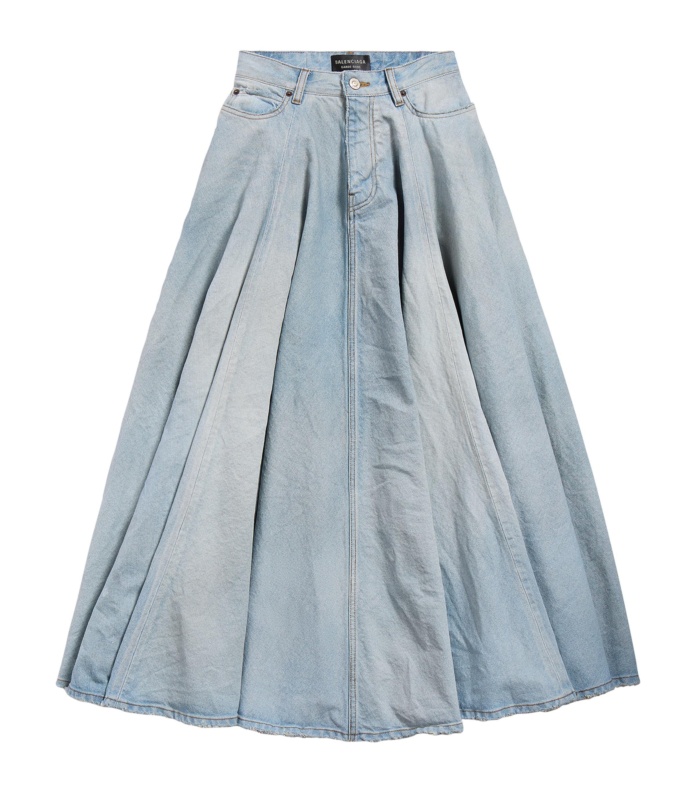 Balenciaga Denim Godet Maxi Skirt by BALENCIAGA