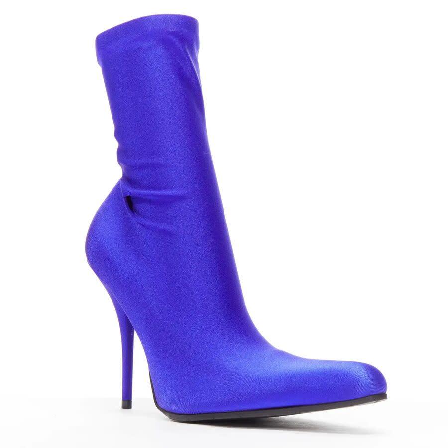 Balenciaga Denma Shiny Sock Booties 'Royal Blue' by BALENCIAGA