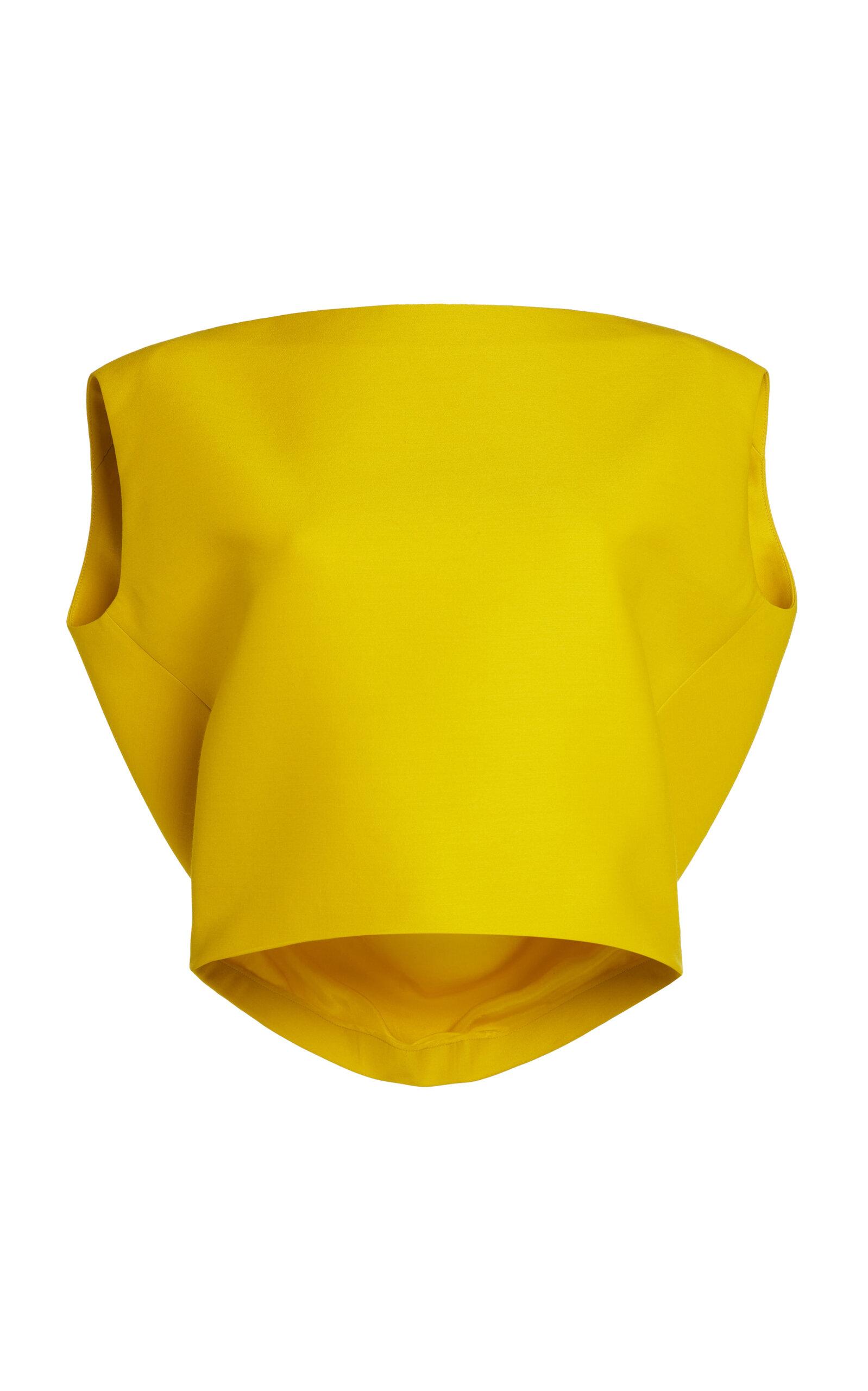 Balenciaga Draped Wool-Silk Cropped Top - Moda Operandi by BALENCIAGA