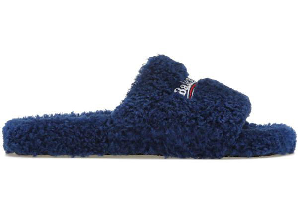Balenciaga Furry Slide Blue by BALENCIAGA