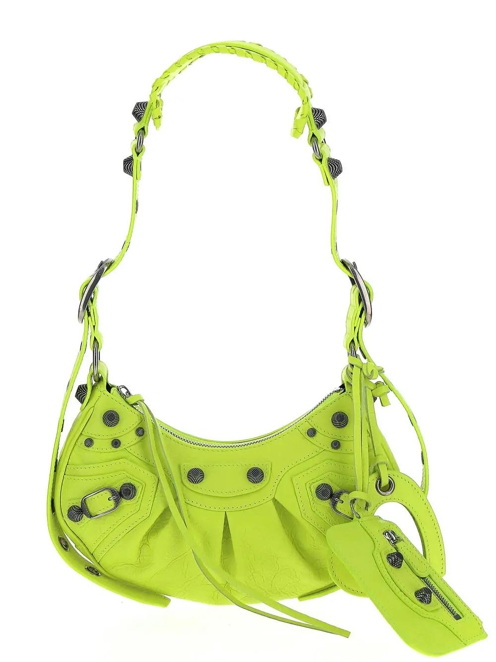Balenciaga Le Cagole XS Shoulder Bag In Neon Yellow by BALENCIAGA