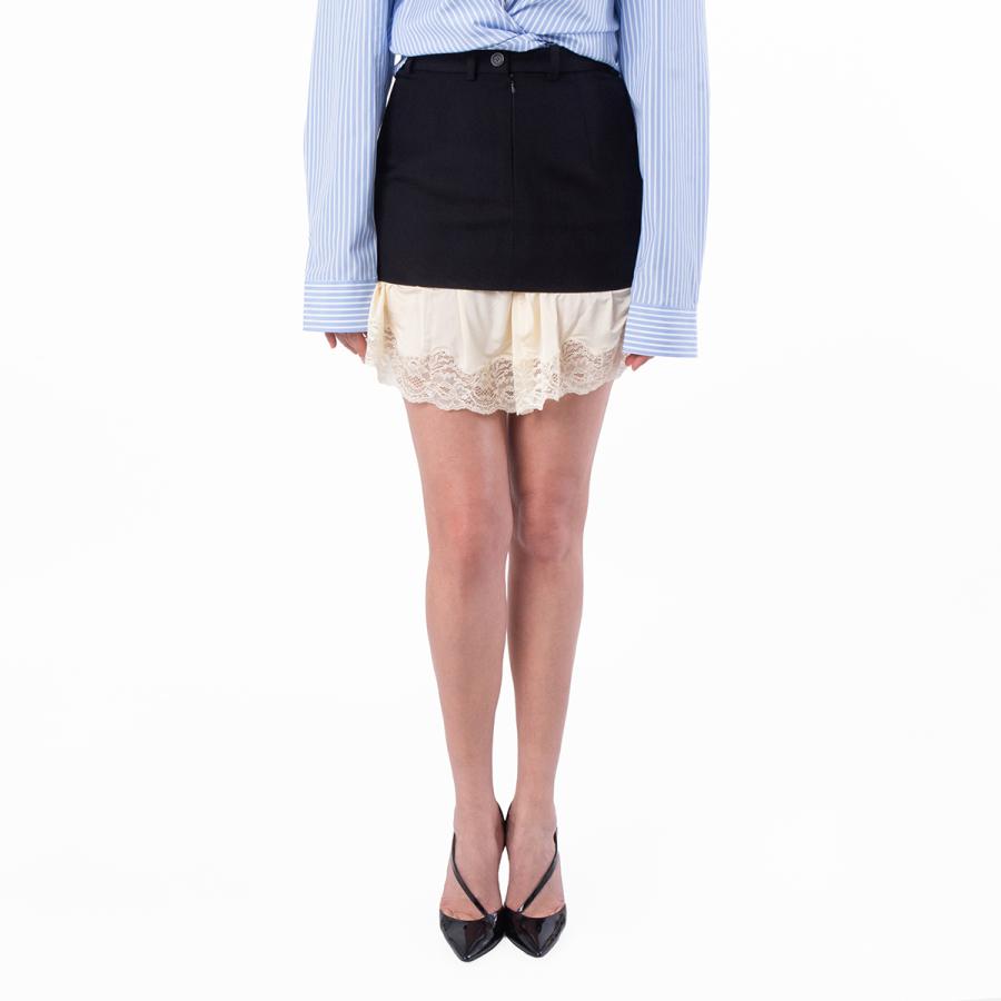 Balenciaga Lingerie Mini Tailored Wool Skirt by BALENCIAGA