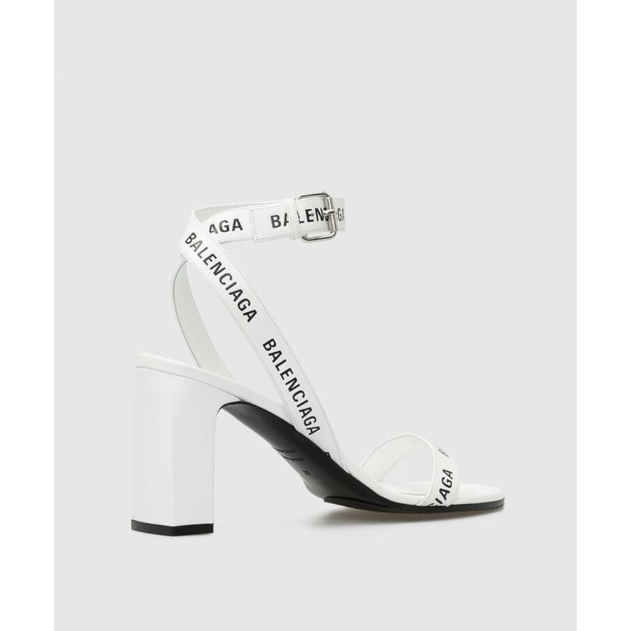 Balenciaga Logo-Strap Block-Heel Sandals by BALENCIAGA