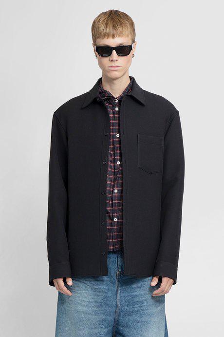 Balenciaga Men'S Black Shirt Jacket In Wool Gabardine by BALENCIAGA Balenciaga Men'S Black Shirt Jacket In Wool Gabardine by BALENCIAGA