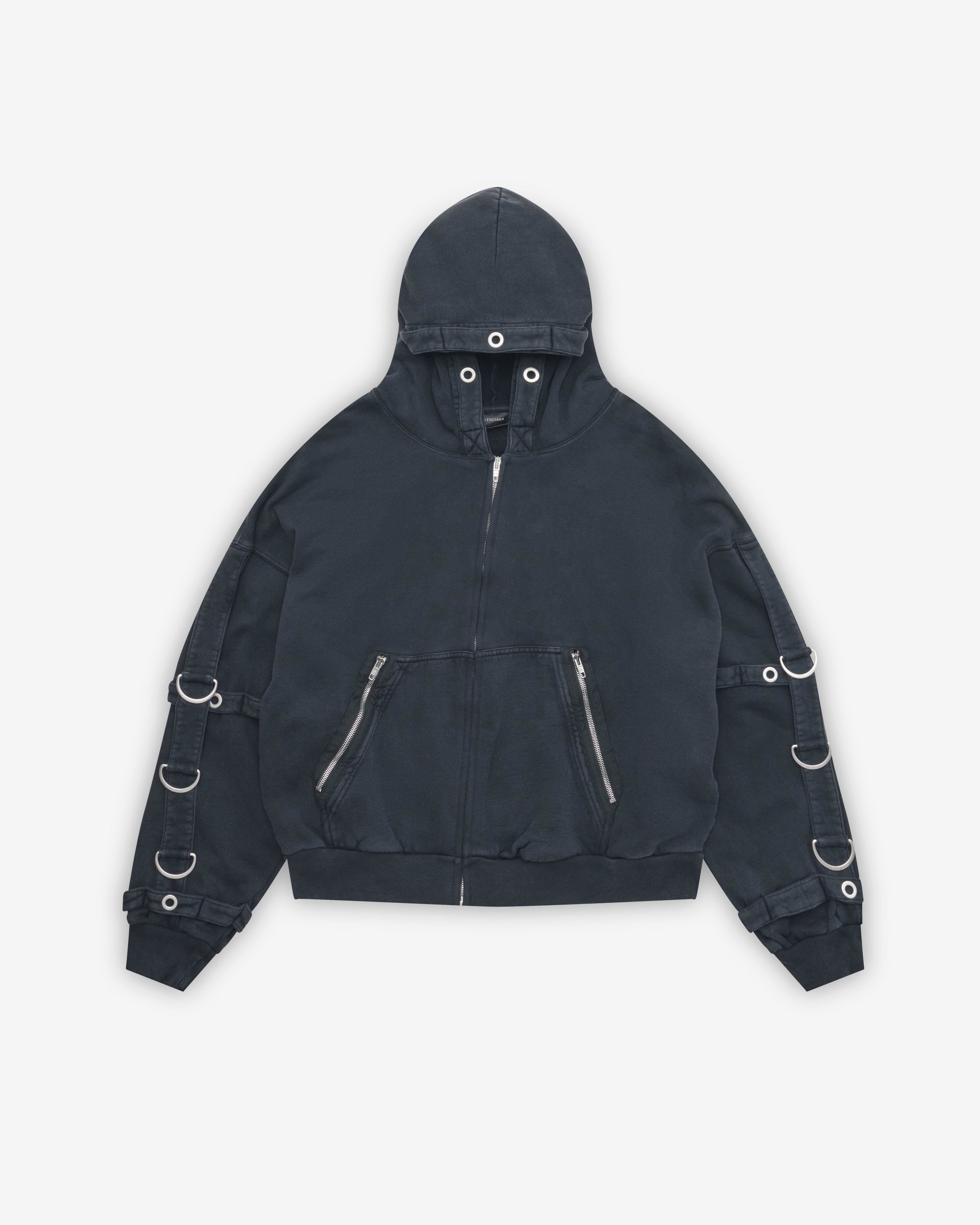 Balenciaga - Men's D-Ring Cargo Zip Up Hoodie - (Faded Black) by BALENCIAGA