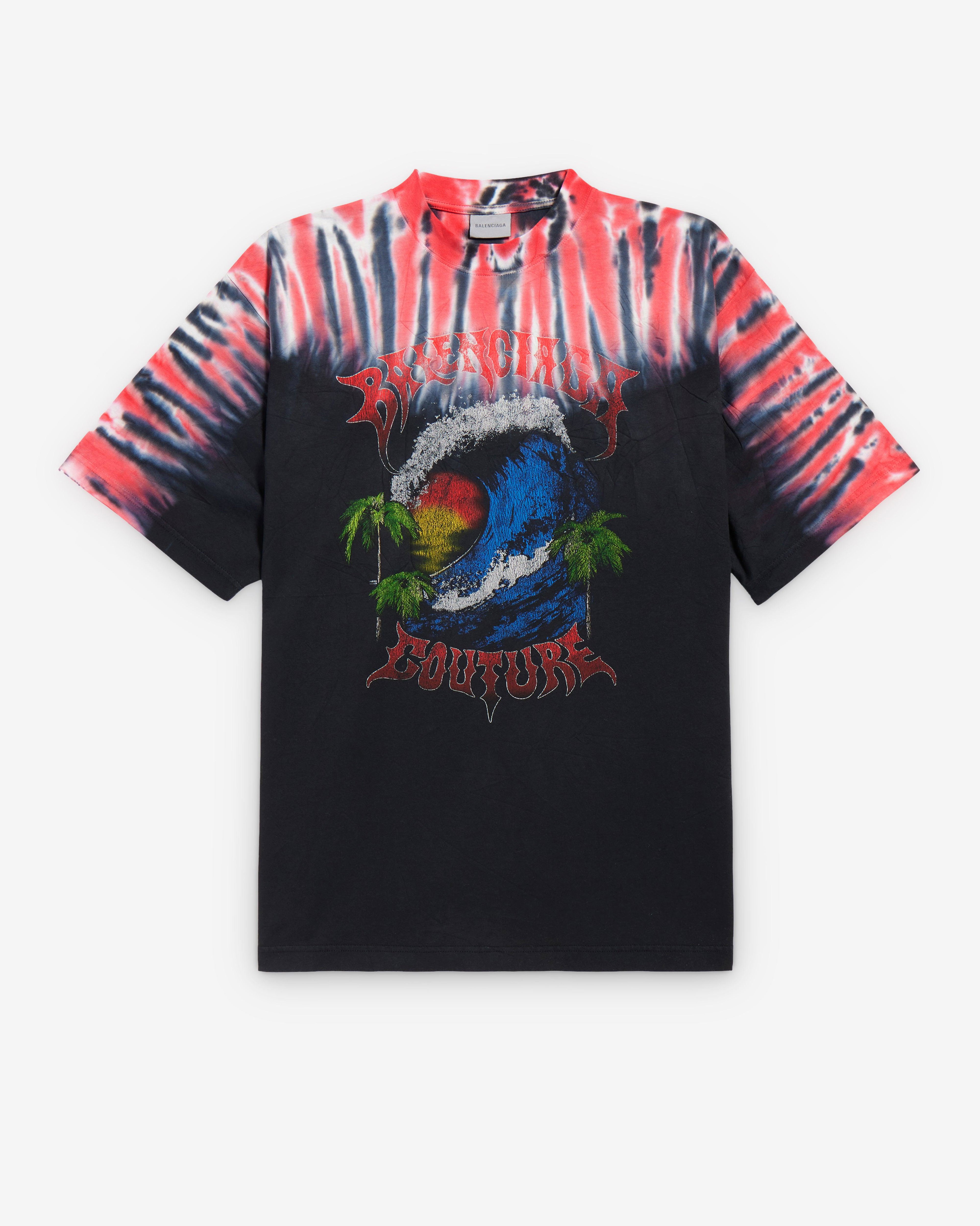 Balenciaga  - Men's Extreme Tie Dye Medium Fit T-Shirt - (Black) by BALENCIAGA