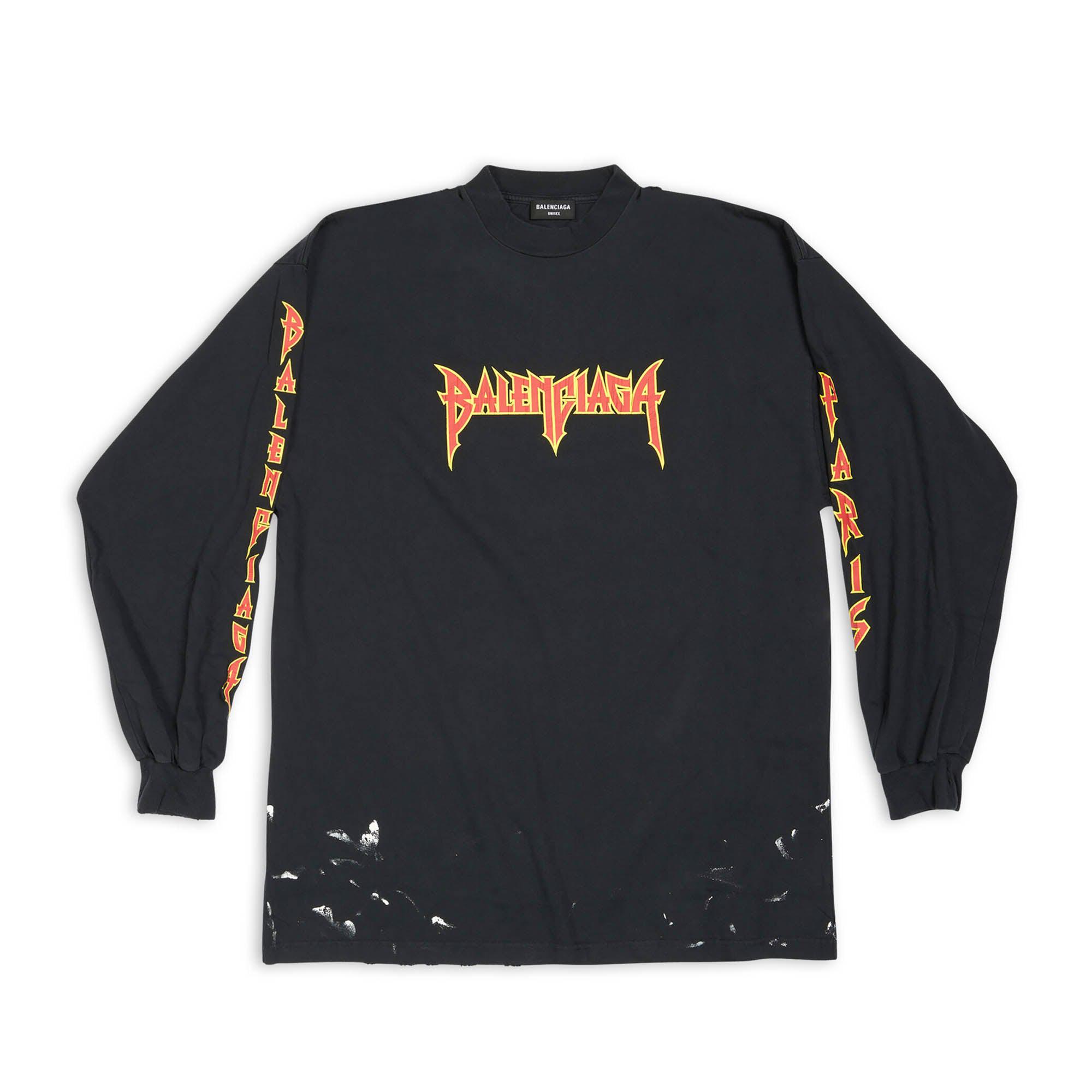 Balenciaga Metal Long Sleeve Oversized T-Shirt (Black) by BALENCIAGA