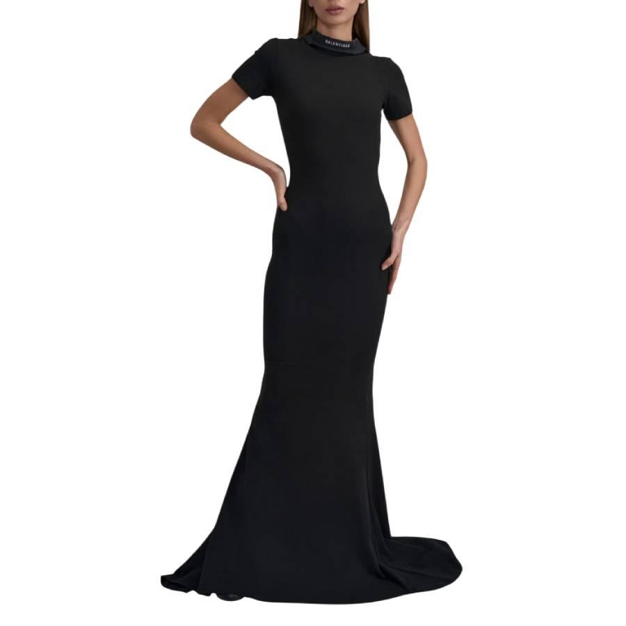 Balenciaga Mock Neck Cotton Maxi Dress by BALENCIAGA